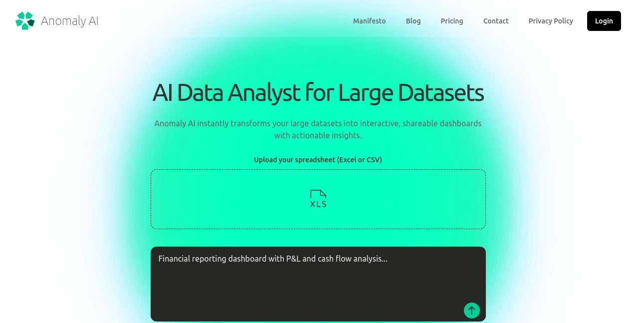 Screenshot of Anomaly AI – An AI tool in the ,AI Data Mining ,AI Research Tool ,AI Analytics Assistant ,AI Monitor & Report Builder  category, showcasing its interface and key features.