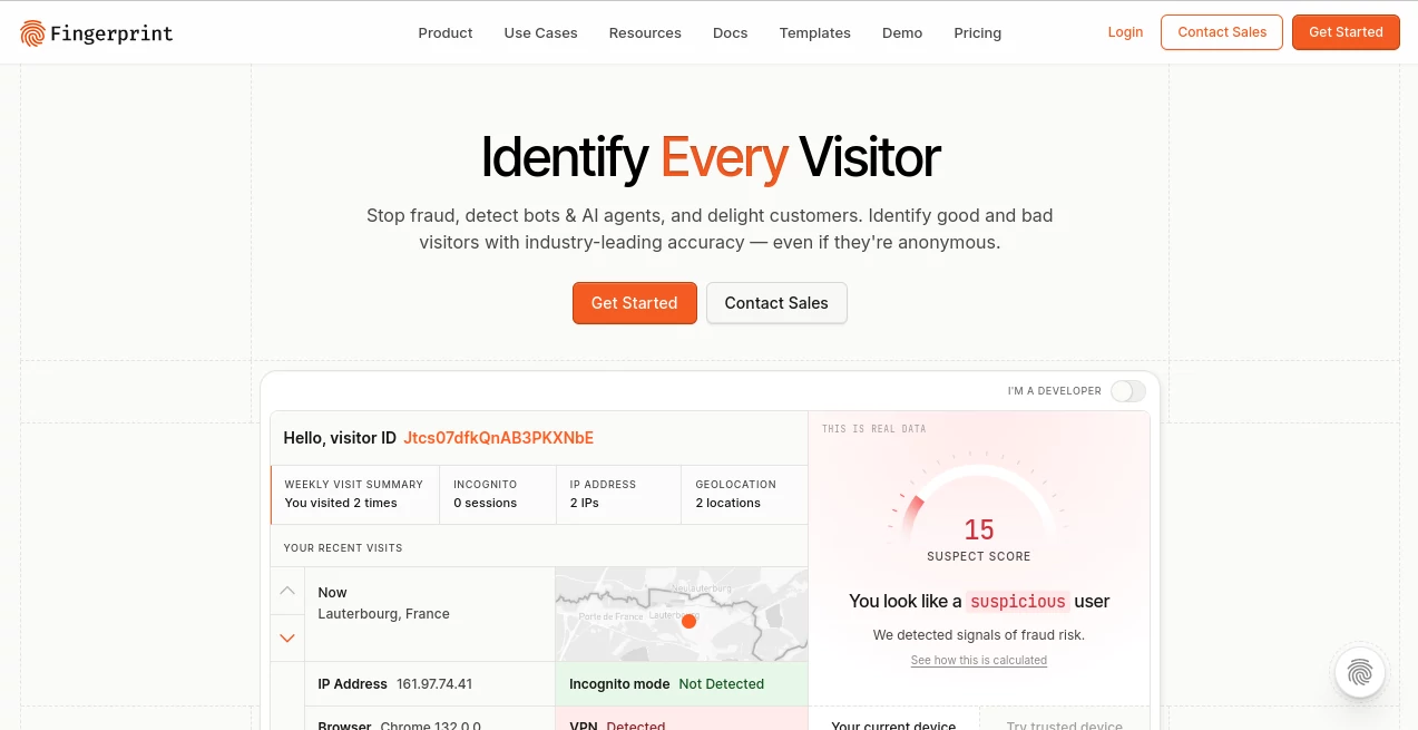 Screenshot of Fingerprint – An AI tool in the ,AI Testing & QA ,Code & IT ,AI Developer Tools ,AI Monitor & Report Builder  category, showcasing its interface and key features.