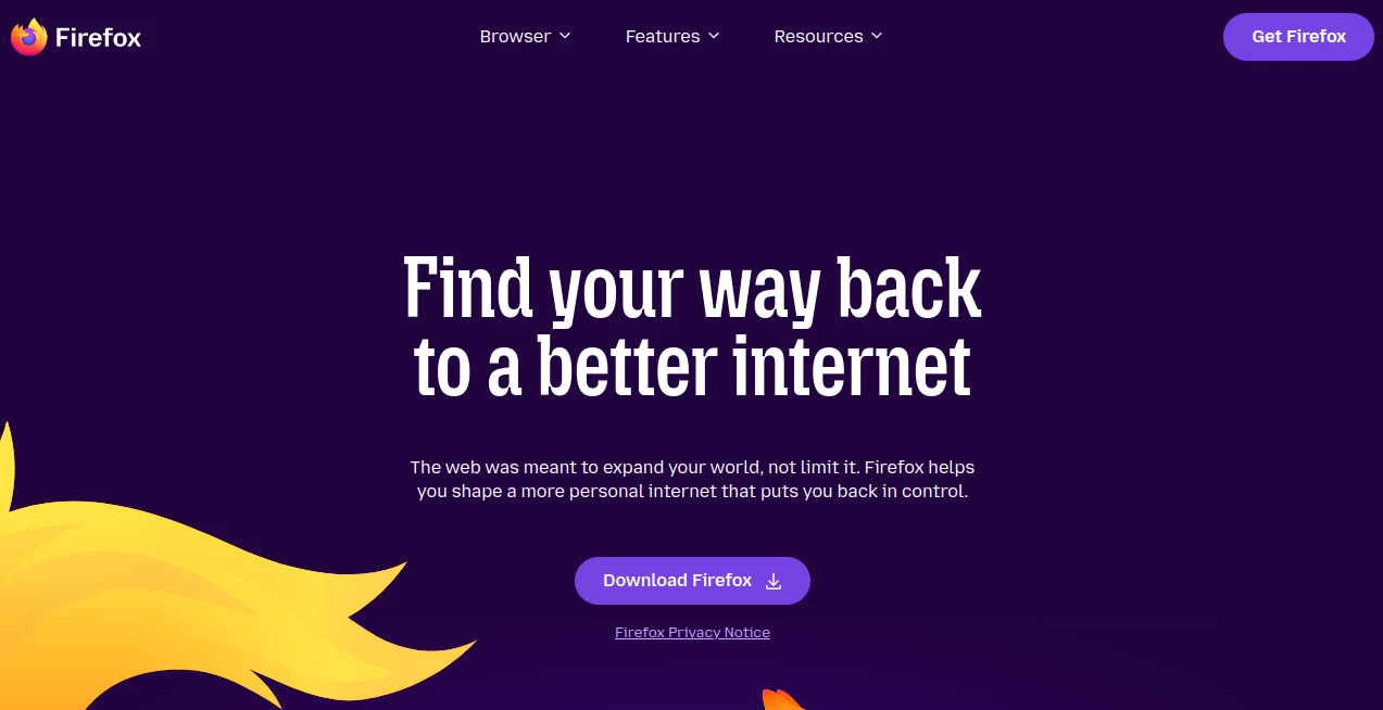Screenshot of Firefox – An AI tool in the ,AI Developer Tools ,AI Search Engine ,AI Browsers Builder ,AI Productivity Tools  category, showcasing its interface and key features.