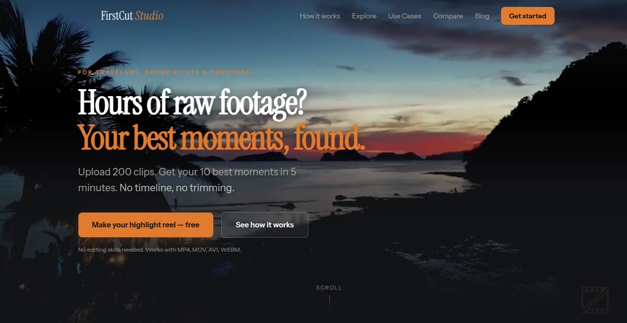 Screenshot of FirstCut Studio – An AI tool in the ,AI Animated Video ,AI Video Generator ,AI Video Editor  category, showcasing its interface and key features.