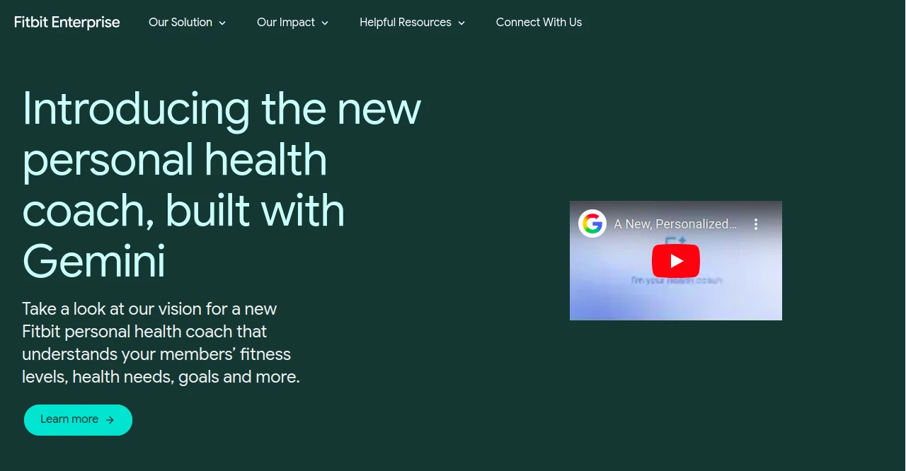 Screenshot of Fitbit Enterprise – An AI tool in the ,AI Fitness ,AI Mental Health ,AI Coaching ,AI Healthcare  category, showcasing its interface and key features.