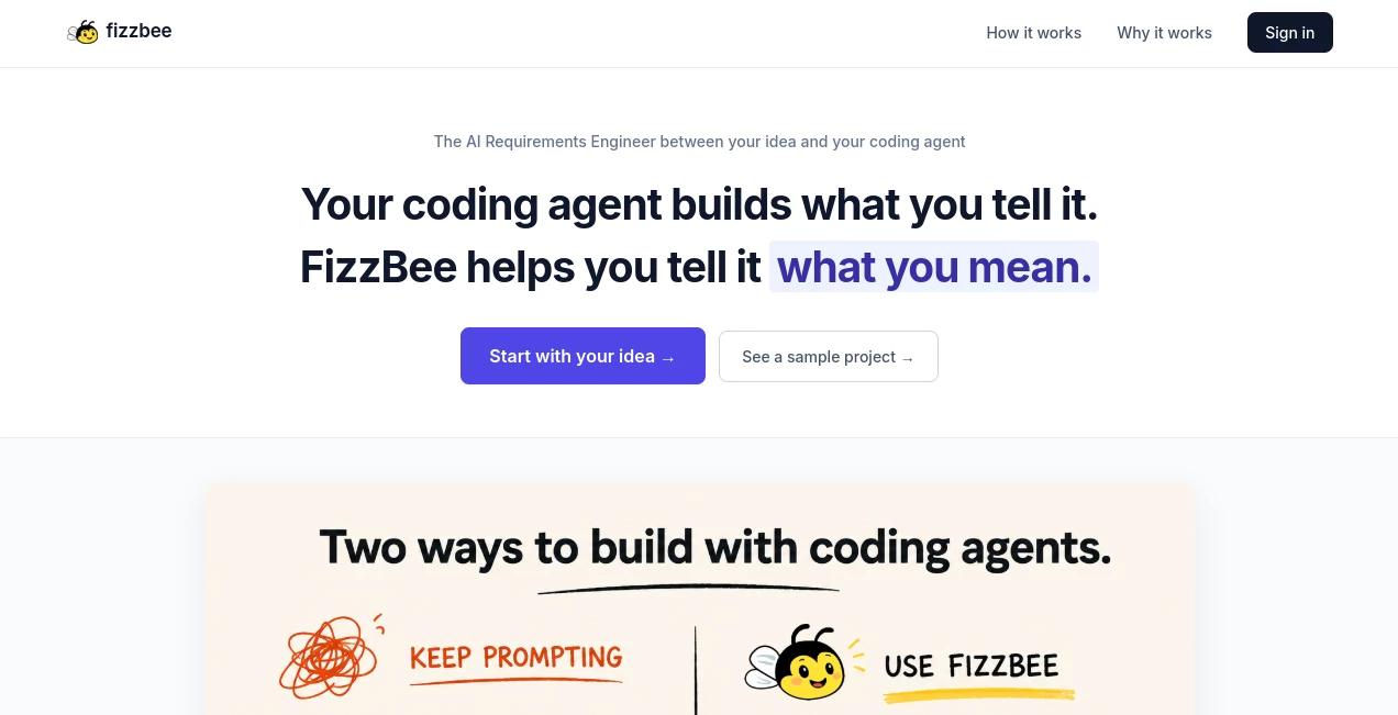 Screenshot of FizzBee – An AI tool in the ,AI No-Code & Low-Code ,AI Code Assistant ,AI Developer Tools ,AI Project Management  category, showcasing its interface and key features.