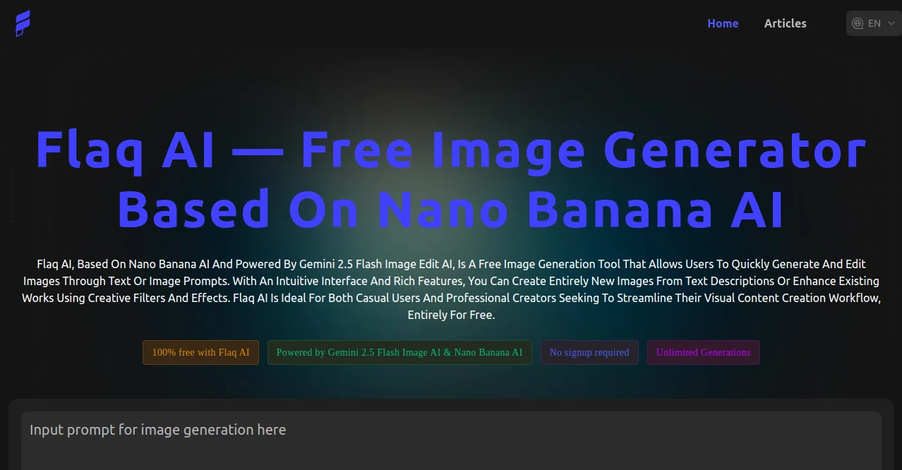 Screenshot of Flaq AI – An AI tool in the ,AI Photo & Image Generator ,Photo & Image Editor ,AI Design Generator ,AI Text to Image  category, showcasing its interface and key features.
