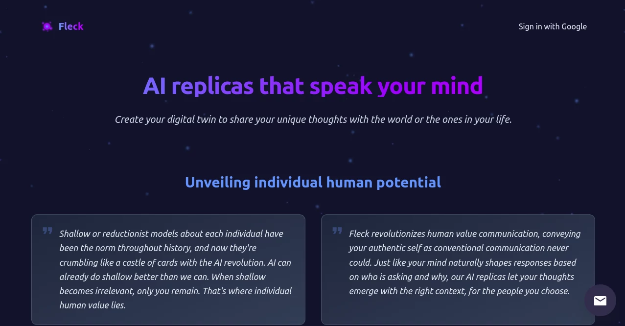 Screenshot of Fleck – An AI tool in the ,AI Content Generator ,AI Chatbot  category, showcasing its interface and key features.