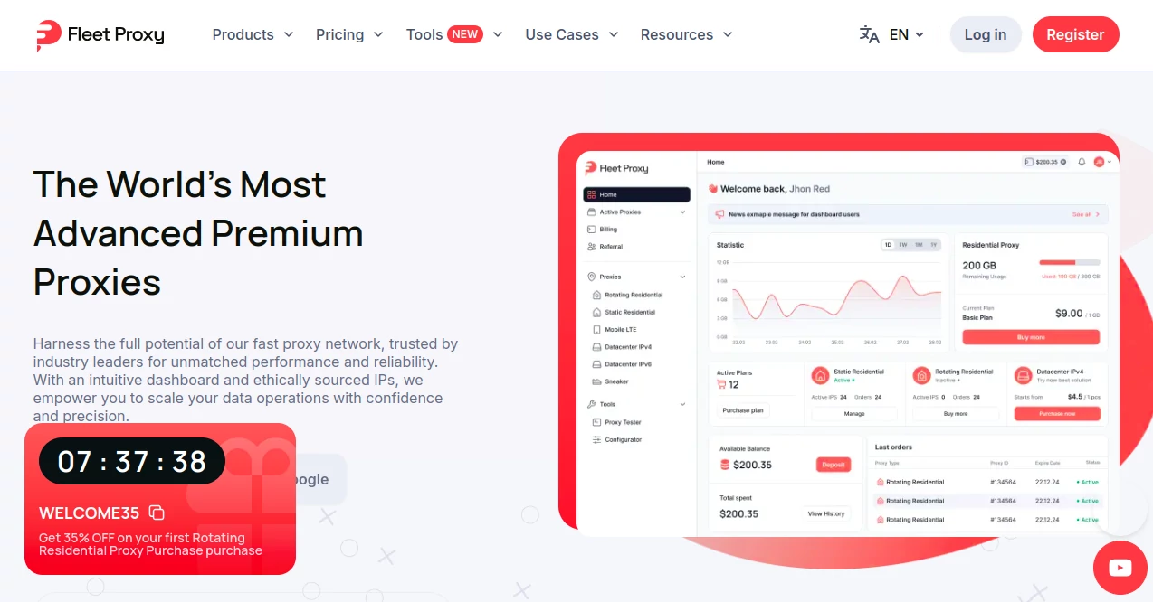 Screenshot of Fleetproxy – An AI tool in the ,Other  category, showcasing its interface and key features.