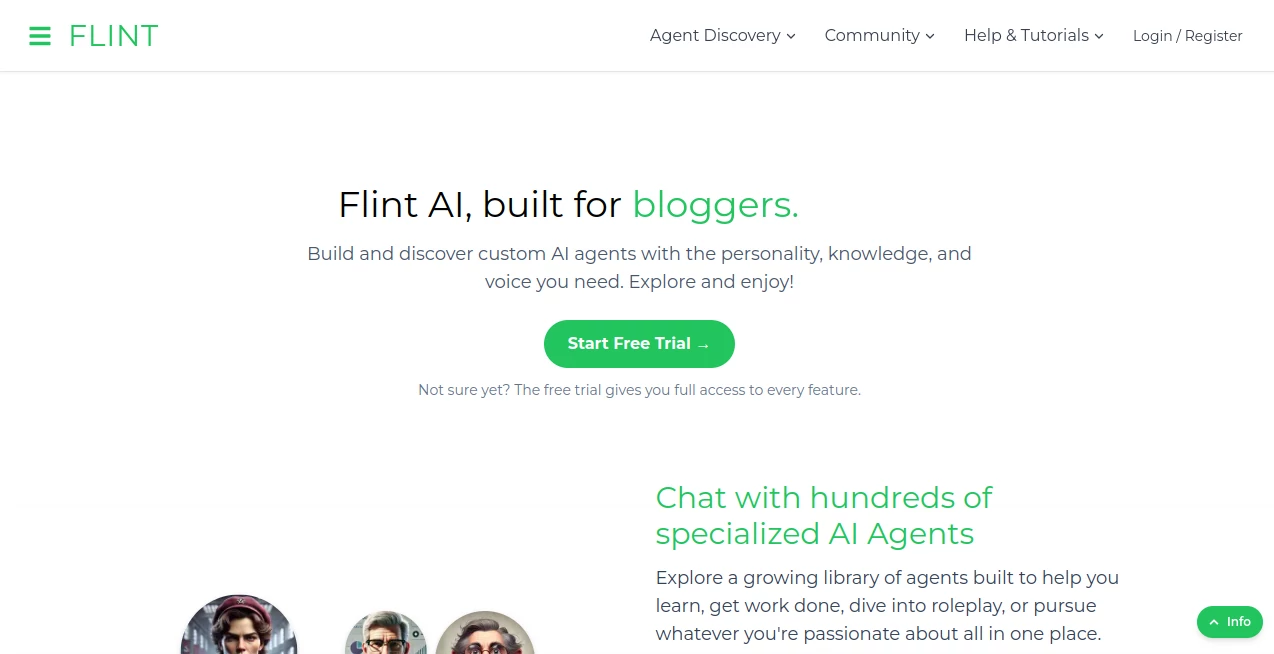 Screenshot of Flint AI – An AI tool in the ,AI Business Ideas Generator ,AI Chatbot ,AI Education Assistant ,AI Productivity Tools  category, showcasing its interface and key features.