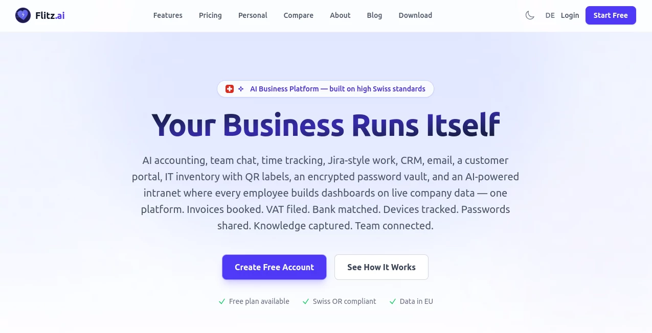 Screenshot of Flitz.ai – An AI tool in the ,AI Productivity Tools ,Text & Writing ,Marketing  category, showcasing its interface and key features.