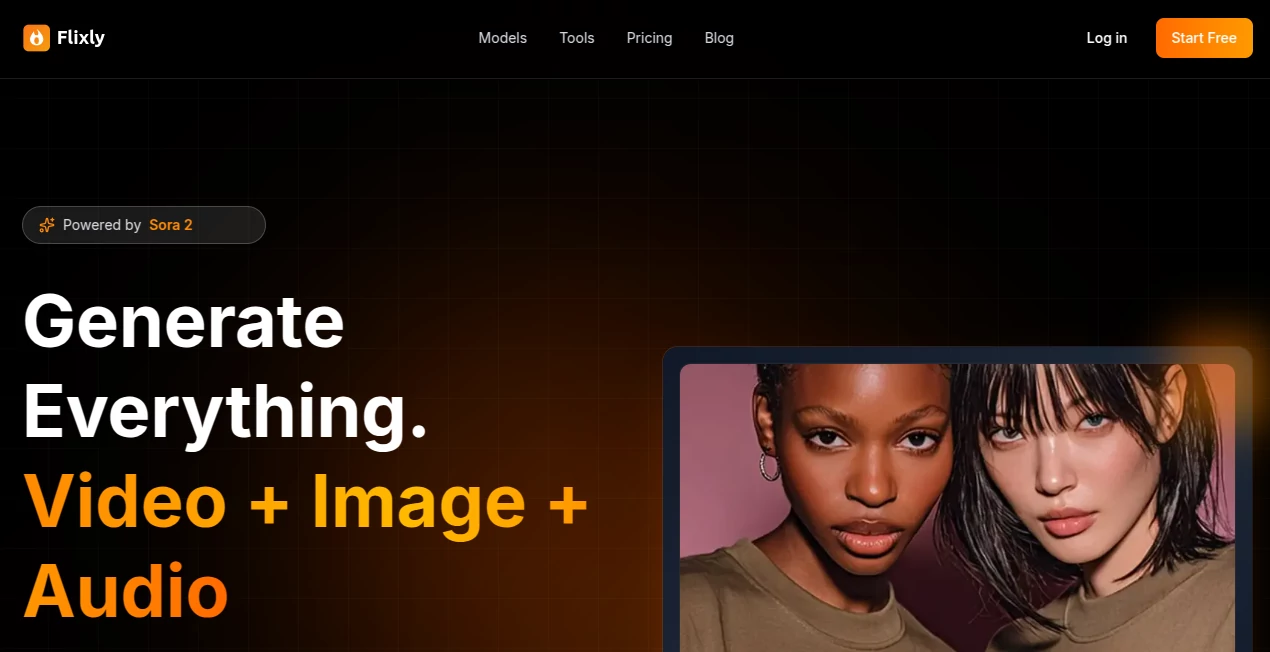 Screenshot of Flixly – An AI tool in the ,AI Animated Video ,AI Image to Video ,AI Text to Video ,AI Video Generator  category, showcasing its interface and key features.
