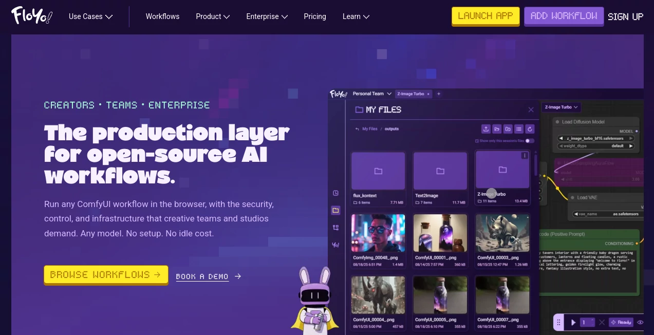 Screenshot of Floyo AI – An AI tool in the ,AI Content Generator ,AI Productivity Tools ,AI Workflow Management ,Marketing  category, showcasing its interface and key features.