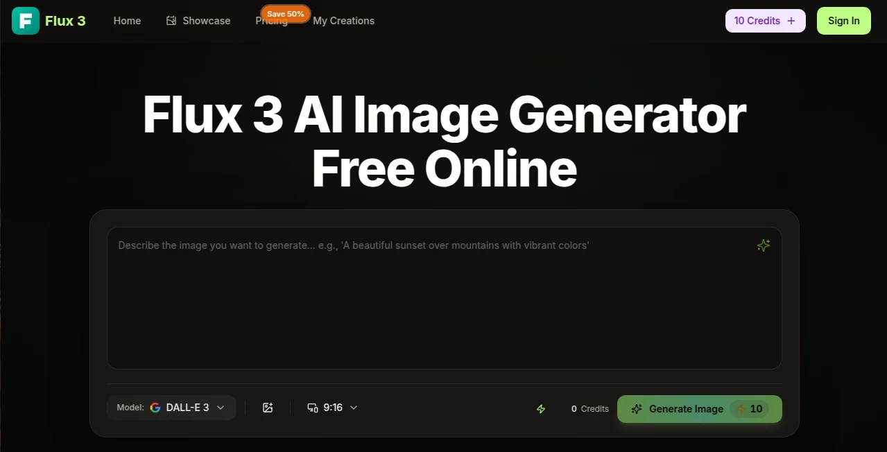 Screenshot of flux 3 – An AI tool in the ,AI Text to Image ,AI Photo & Image Generator ,AI Art Generator ,AI Design Generator  category, showcasing its interface and key features.