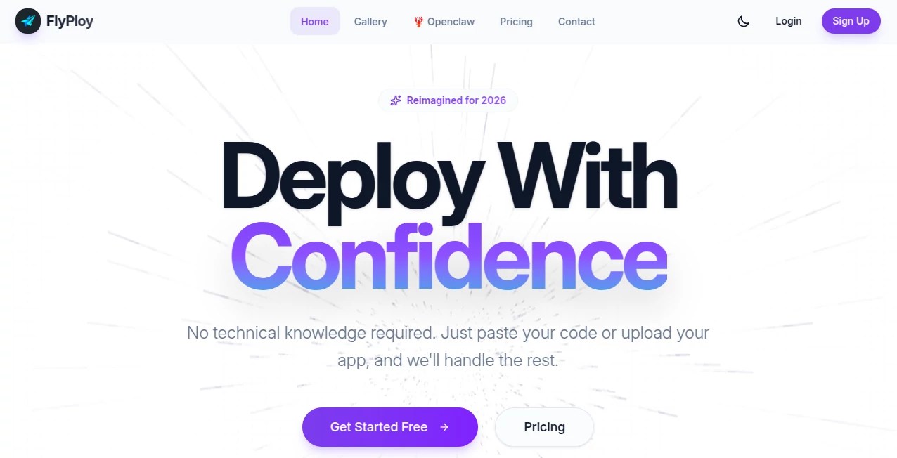 Screenshot of Flyploy – An AI tool in the ,AI Workflow Management ,AI App Builder ,AI Developer Tools ,AI DevOps Assistant  category, showcasing its interface and key features.