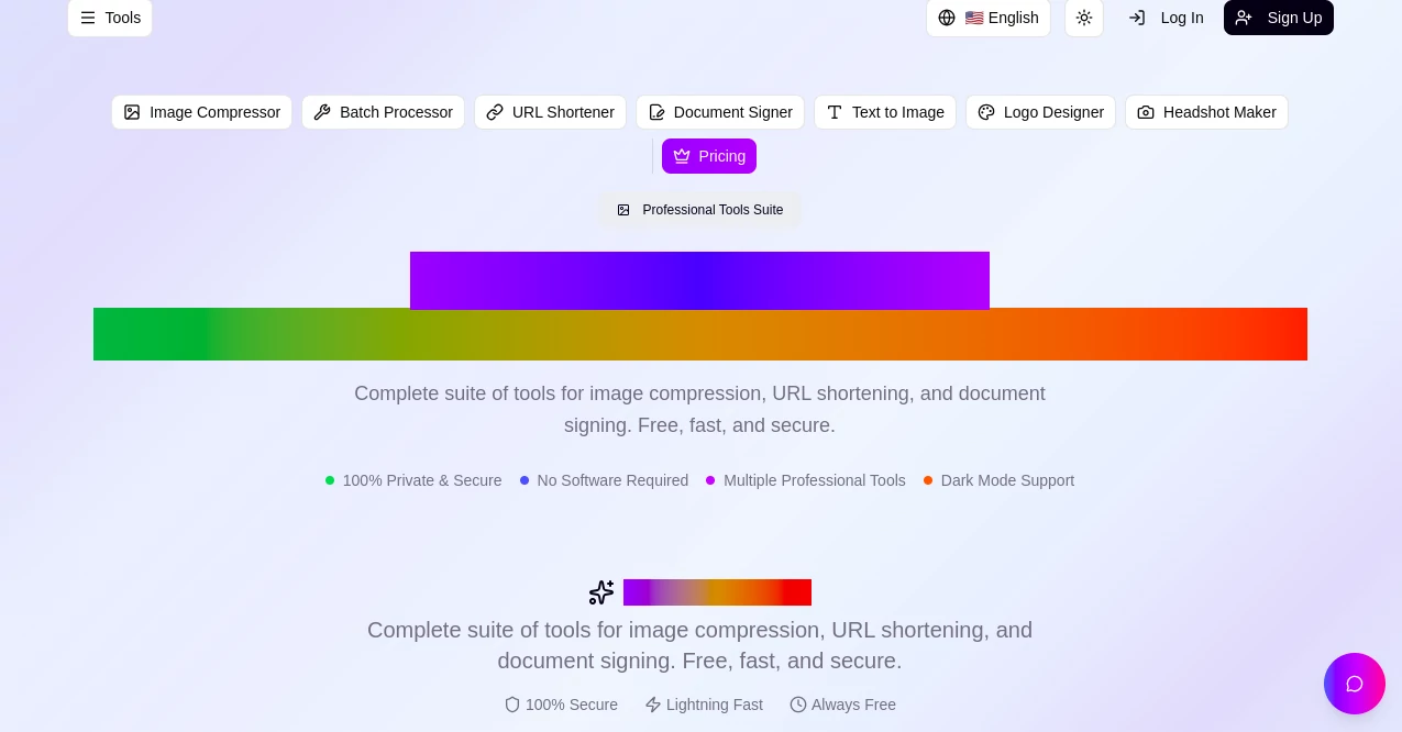 Screenshot of Professional Tools Suite – An AI tool in the ,AI Tools Directory  category, showcasing its interface and key features.