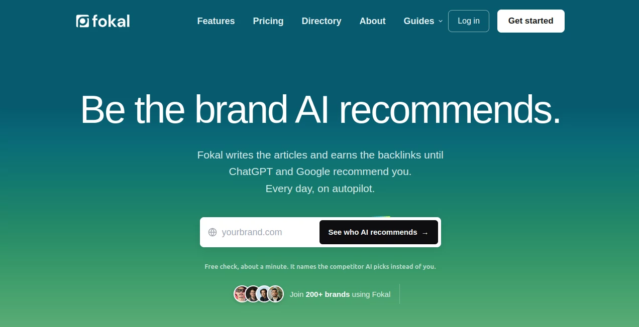 Screenshot of Fokal – An AI tool in the ,AI SEO Assistant ,AI Content Generator ,AI Analytics Assistant ,AI Marketing Plan Generator  category, showcasing its interface and key features.