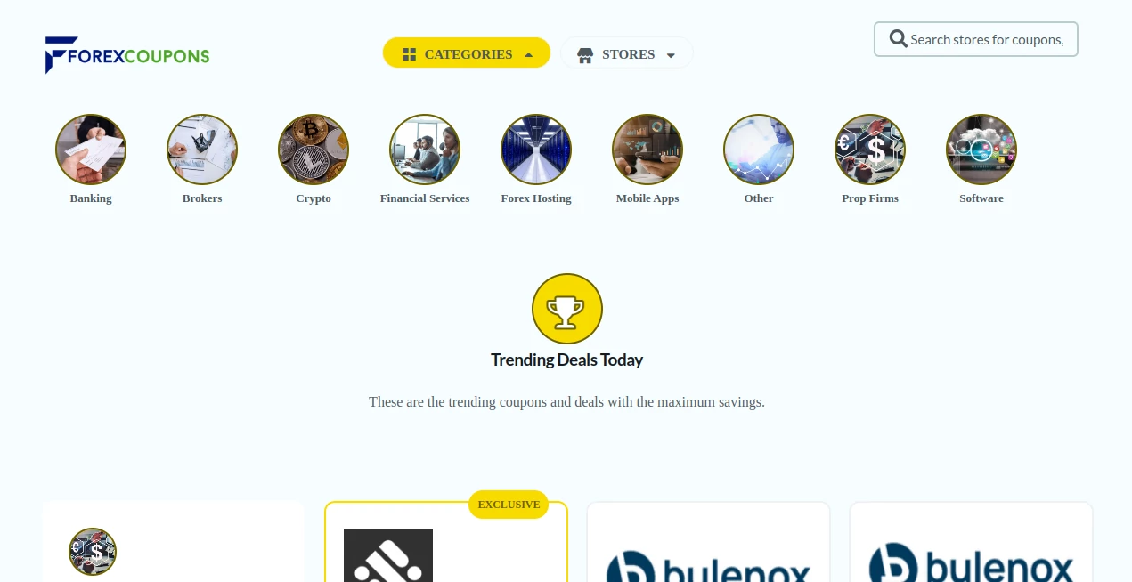 Screenshot of ForexCoupons – An AI tool in the ,AI Investing Assistant ,AI Research Tool ,AI Business Ideas Generator ,AI Trading Bot Assistant  category, showcasing its interface and key features.