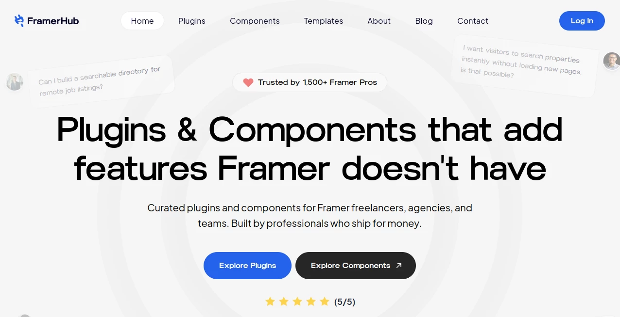 Screenshot of FramerHub – An AI tool in the ,Other  category, showcasing its interface and key features.