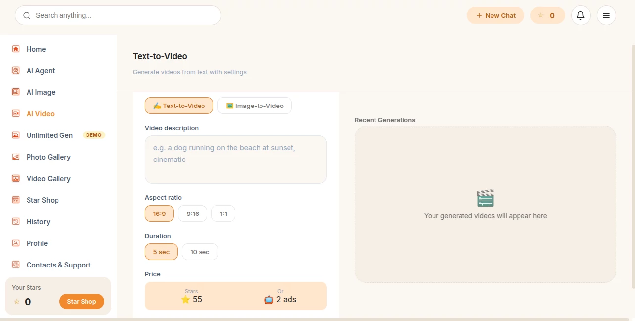 Screenshot of Freebies AI – An AI tool in the ,AI Photo & Image Generator ,AI Image to Video ,AI Video Generator ,AI Text to Image  category, showcasing its interface and key features.