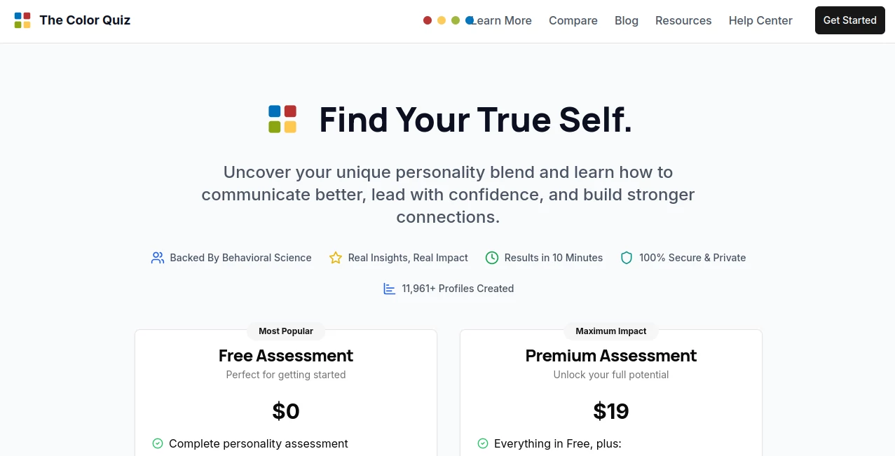 Screenshot of Free Color Quiz – An AI tool in the ,AI Chatbot ,AI Life Assistant ,AI Coaching ,AI Education Assistant  category, showcasing its interface and key features.