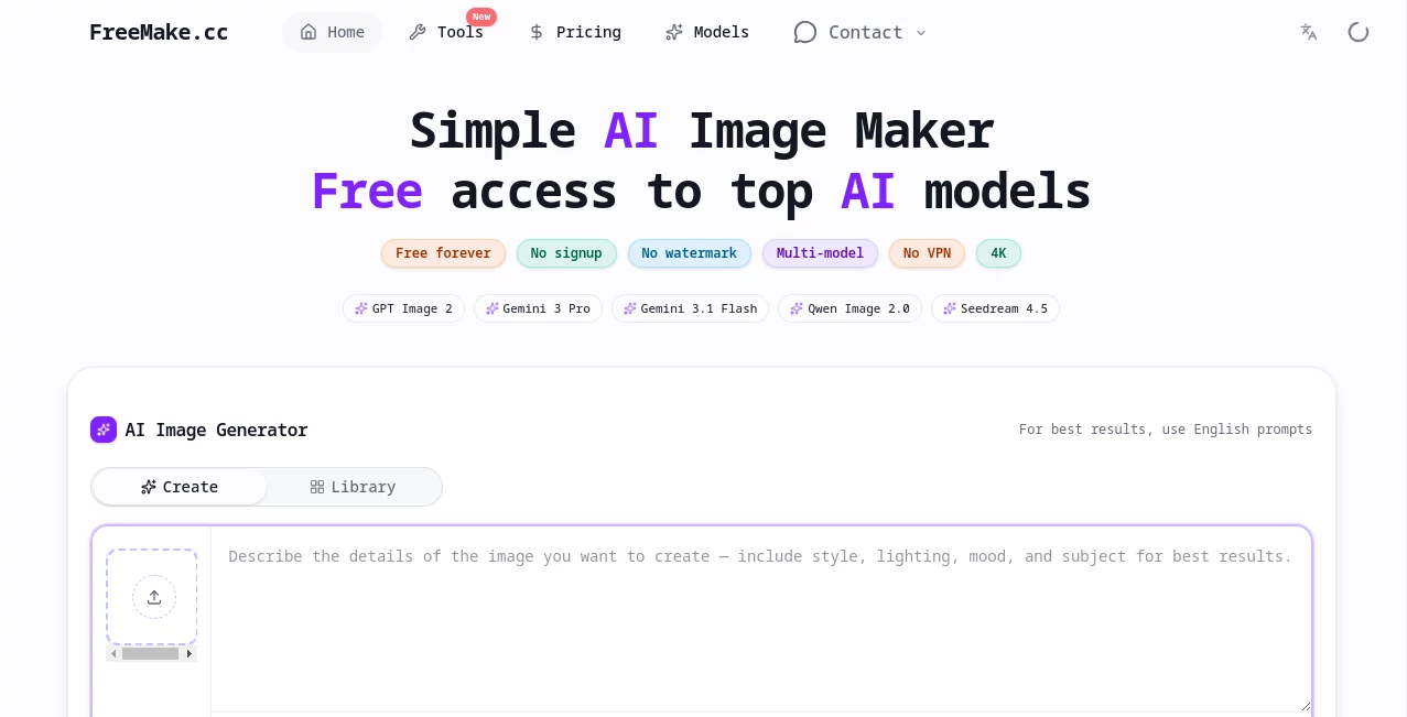 Screenshot of FreeMake – An AI tool in the ,AI Video Editor ,AI Video Enhancer ,AI Video to Video ,Video  category, showcasing its interface and key features.