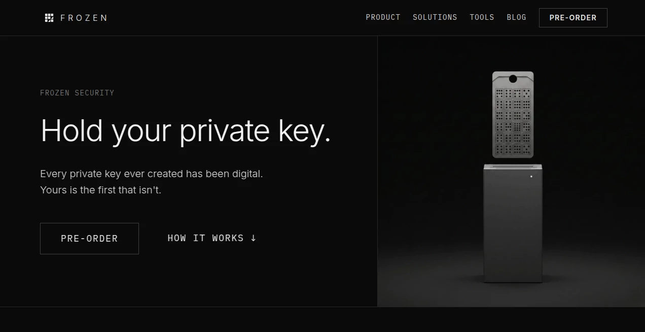 Screenshot of Frozen Security – An AI tool in the ,AI Investing Assistant ,AI Blockchain ,Web3  category, showcasing its interface and key features.