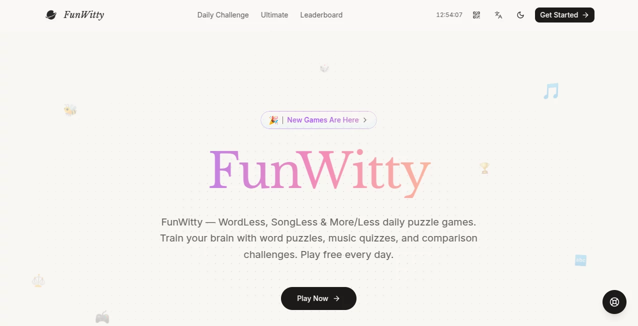 Screenshot of FunWitty – An AI tool in the ,AI Game  category, showcasing its interface and key features.