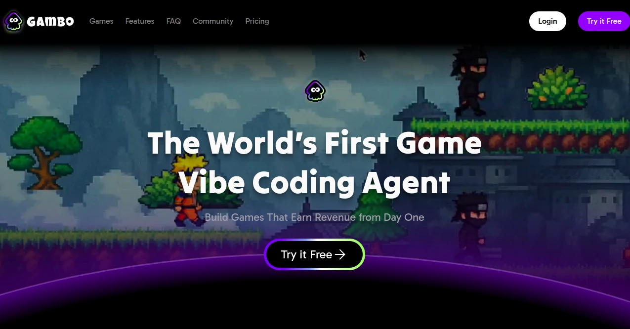 Screenshot of Gambo AI – An AI tool in the ,AI Animated Video ,AI Video Generator ,AI Short Clips Generator ,AI Text to Video  category, showcasing its interface and key features.