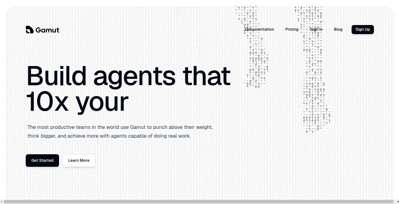 Screenshot of Gamut – An AI tool in the ,AI Content Generator ,AI Marketing Plan Generator ,AI Productivity Tools ,AI Workflow Management  category, showcasing its interface and key features.