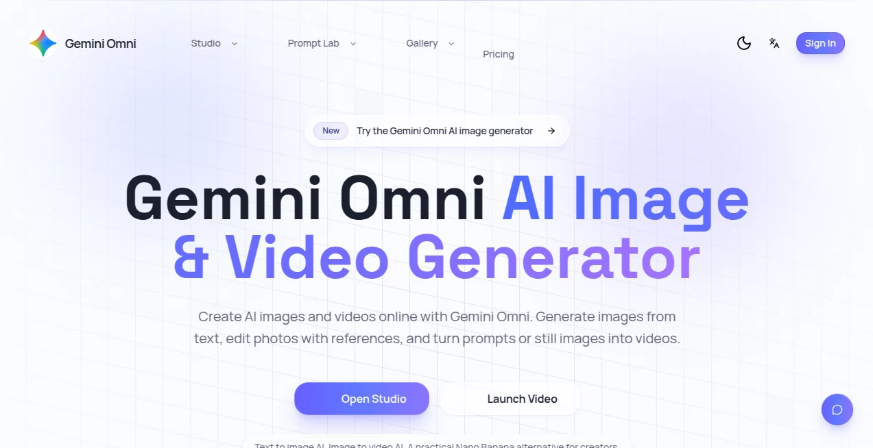 Screenshot of gemini omni AI – An AI tool in the ,AI Content Generator ,AI Chatbot ,AI Productivity Tools ,Large Language Models (LLMs)  category, showcasing its interface and key features.