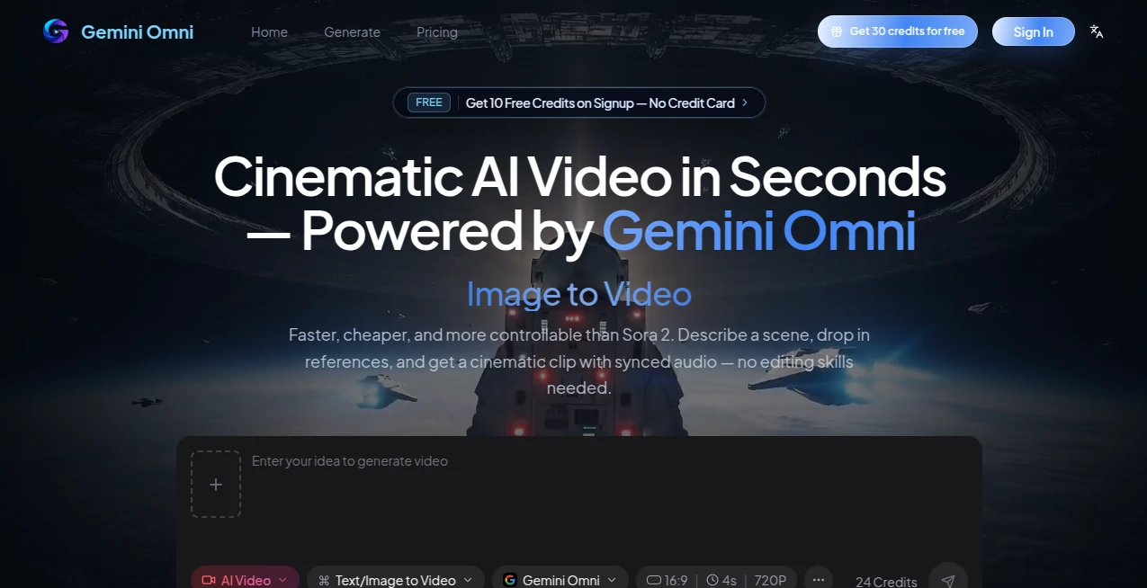 Screenshot of Gemini Omni – An AI tool in the ,AI Writing Assistants ,AI Content Generator ,AI Chatbot ,Large Language Models (LLMs)  category, showcasing its interface and key features.