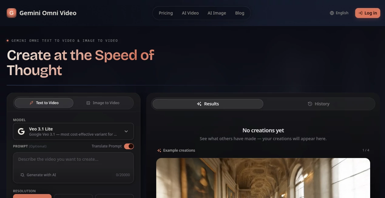 Screenshot of Gemini Omni Video – An AI tool in the ,AI Image to Video ,AI Video Generator ,AI Video Editor ,AI Text to Video  category, showcasing its interface and key features.