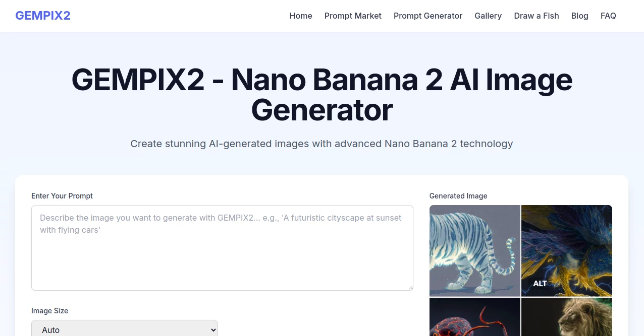 Screenshot of GEMPIX2 – An AI tool in the ,AI Photo Enhancer ,Photo & Image Editor ,AI Art Generator ,AI Image to Image  category, showcasing its interface and key features.