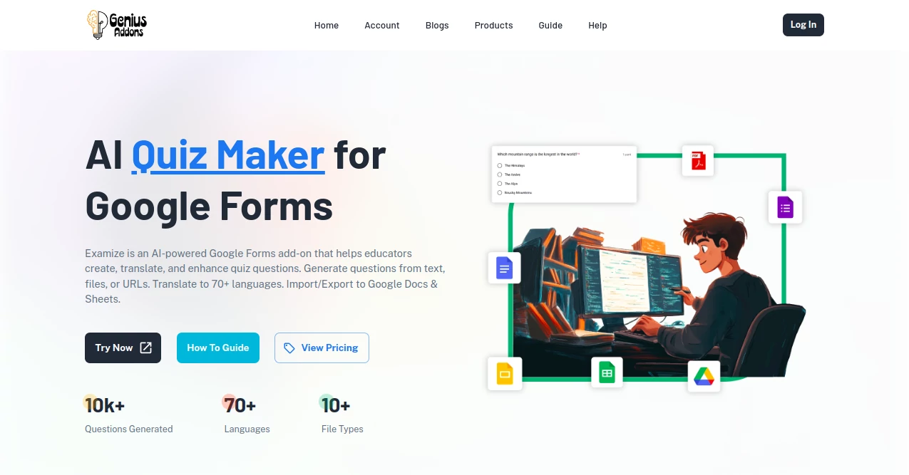 Screenshot of Genius Addons - Examize – An AI tool in the ,AI Course ,AI Knowledge Management ,AI Quizzes ,AI Education Assistant  category, showcasing its interface and key features.