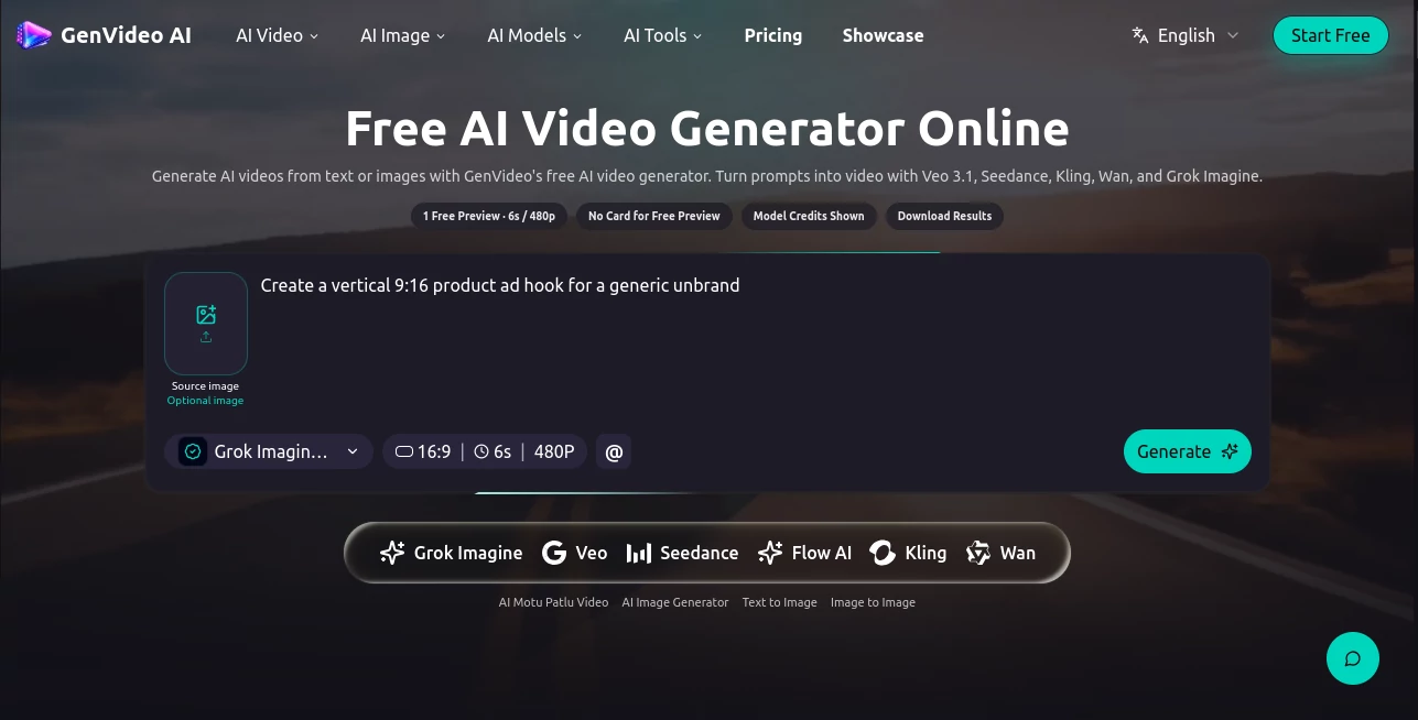 Screenshot of GenVideo AI – An AI tool in the ,AI Image to Video ,AI Video Editor ,AI Text to Video ,AI Video Generator  category, showcasing its interface and key features.