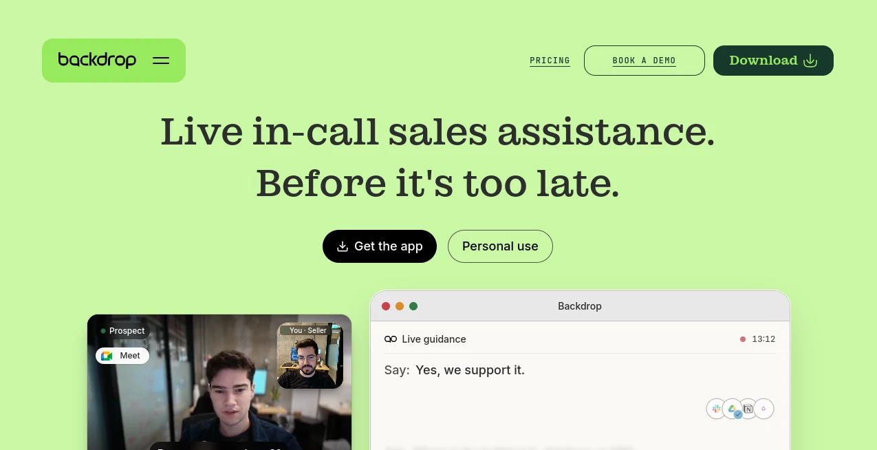 Screenshot of Backdrop – An AI tool in the ,AI Knowledge Management ,AI Sales Assistant ,AI Meeting Assistant ,AI Customer Service Assistant  category, showcasing its interface and key features.