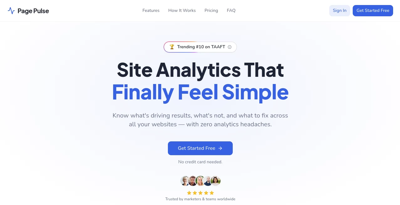 Screenshot of Page Pulse – An AI tool in the ,AI Analytics Assistant ,AI SEO Assistant ,AI Productivity Tools ,Marketing  category, showcasing its interface and key features.