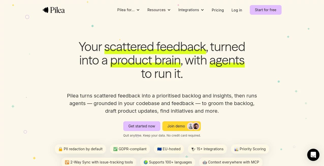 Screenshot of Pilea – An AI tool in the ,AI Research Tool ,AI Productivity Tools ,AI Notes Assistant ,AI Workflow Management  category, showcasing its interface and key features.