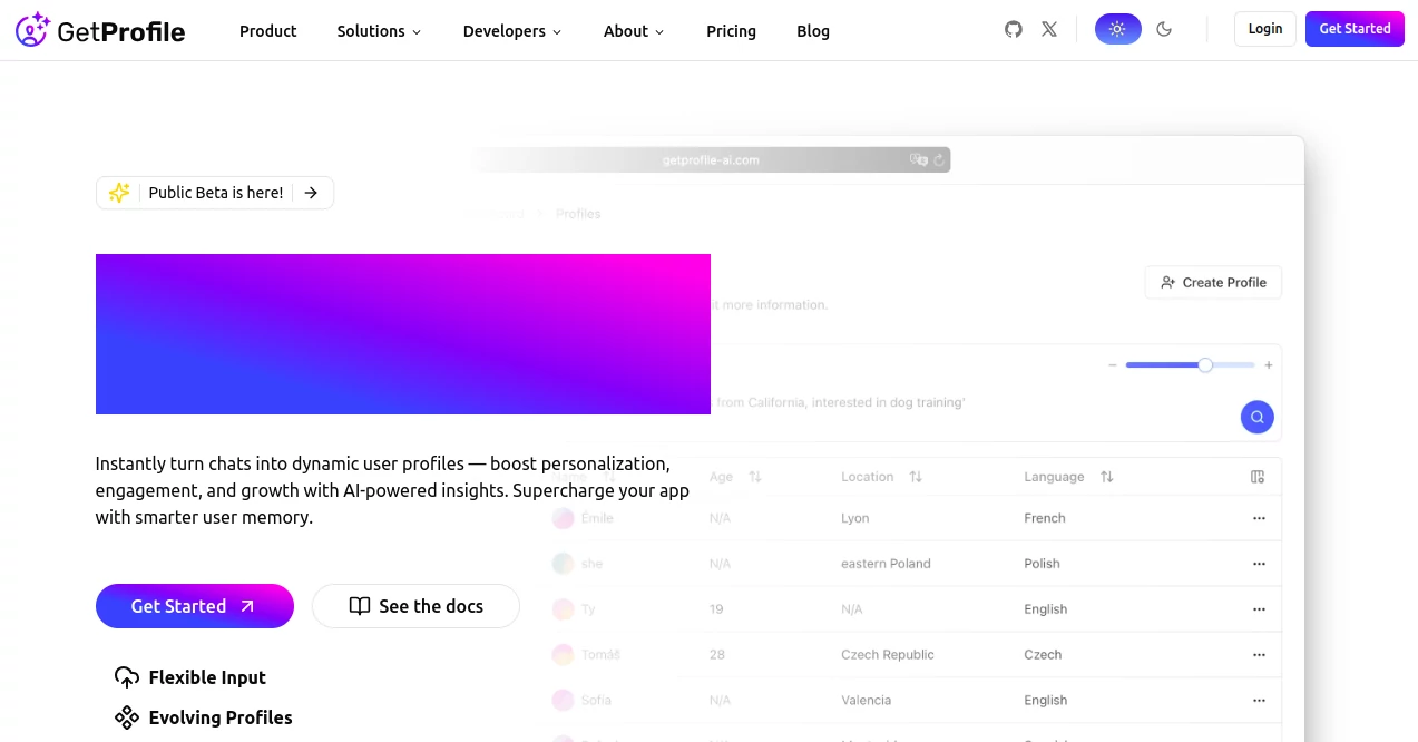 Screenshot of GetProfile AI – An AI tool in the ,AI Profile Picture Generator  category, showcasing its interface and key features.