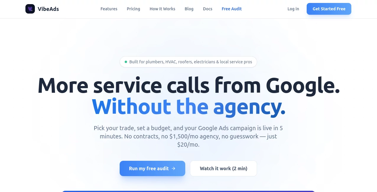 Screenshot of VibeAds – An AI tool in the ,AI Advertising Assistant ,AI Ad Generator ,AI Digital Marketing Generator ,AI Lead Generation  category, showcasing its interface and key features.