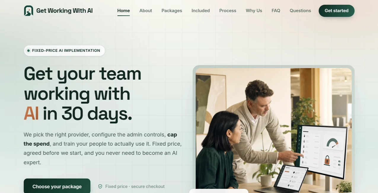 Screenshot of Get Working With AI – An AI tool in the ,AI Research Tool ,AI Productivity Tools ,Large Language Models (LLMs) ,AI Newsletter  category, showcasing its interface and key features.
