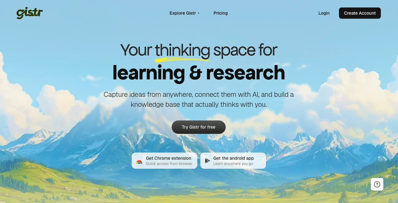 Screenshot of Gistr – An AI tool in the ,AI Code Assistant ,Code & IT ,AI Developer Tools ,AI Productivity Tools  category, showcasing its interface and key features.