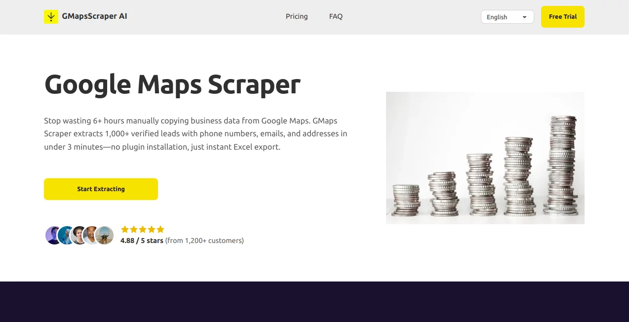 Screenshot of GMapsScraper AI – An AI tool in the ,AI Maps Generator ,AI Web Scraping ,AI Research Tool ,AI Lead Generation  category, showcasing its interface and key features.