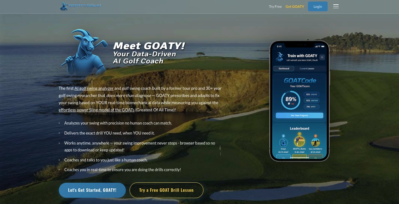 Screenshot of GOATY AI – An AI tool in the ,AI No-Code & Low-Code ,AI Code Assistant ,AI Code Generator ,AI Developer Tools  category, showcasing its interface and key features.