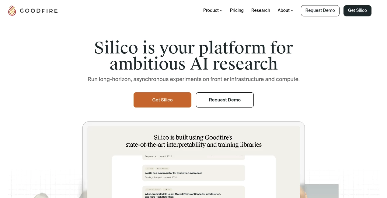 Screenshot of Silico – An AI tool in the ,AI Research Tool ,Large Language Models (LLMs) ,AI Developer Tools  category, showcasing its interface and key features.