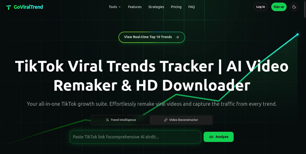 Screenshot of GoViralTrend – An AI tool in the ,AI Animated Video ,AI Video Generator ,AI Short Clips Generator ,AI Text to Video  category, showcasing its interface and key features.