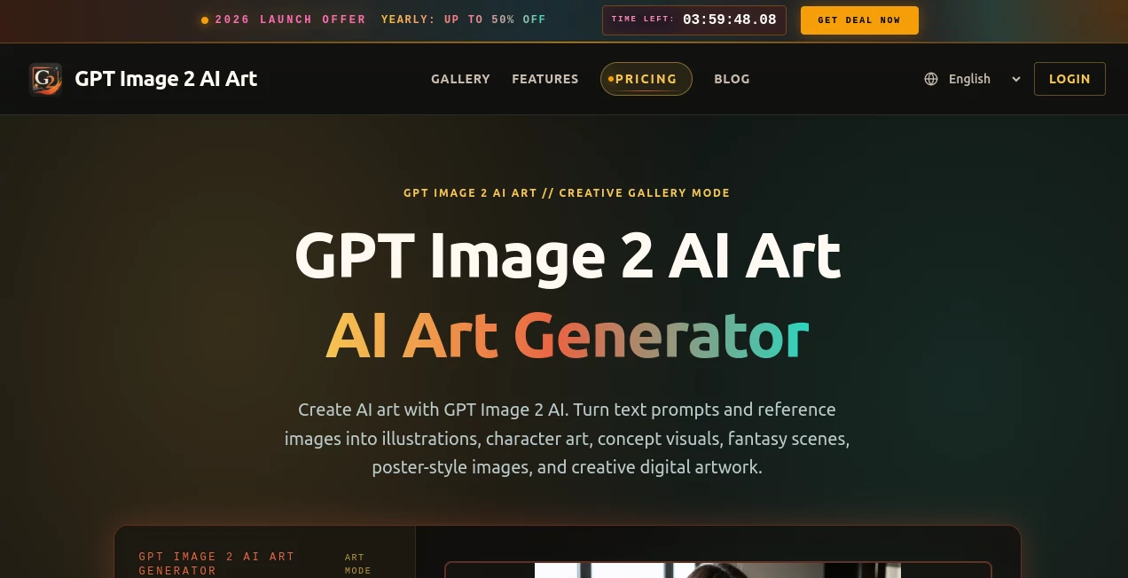 Screenshot of image2ai.art – An AI tool in the ,AI Photo & Image Generator ,AI Background Generator ,AI Art Generator ,AI Design Generator  category, showcasing its interface and key features.