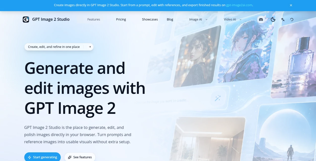 Screenshot of GPT Image 2 Studio – An AI tool in the ,AI Photo & Image Generator ,AI Image Recognition ,AI Content Generator ,AI Design Assistant  category, showcasing its interface and key features.