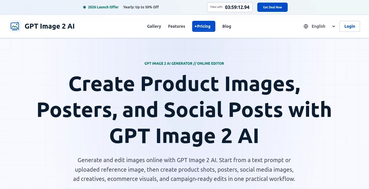 Screenshot of GPT Image 2 AI – An AI tool in the ,AI Photo & Image Generator ,AI Design Assistant ,AI Poster Generator ,AI Productivity Tools  category, showcasing its interface and key features.
