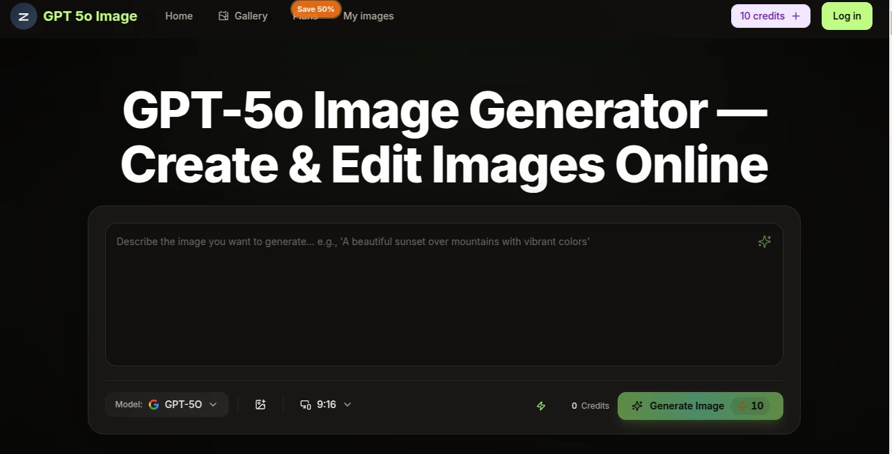 Screenshot of gpt image – An AI tool in the ,AI Photo & Image Generator ,AI Design Generator ,AI Image to Image ,AI Text to Image  category, showcasing its interface and key features.