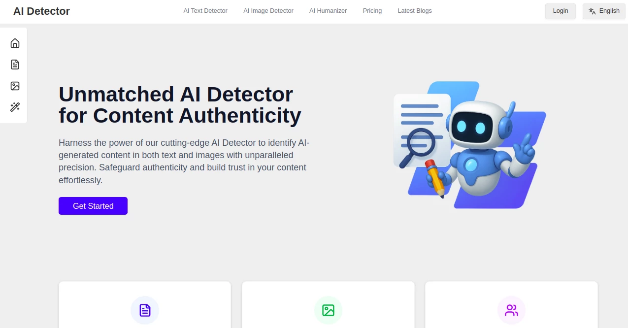 Screenshot of gptdetect – An AI tool in the ,AI Detector ,AI Plagiarism Checker ,AI Content Detector  category, showcasing its interface and key features.