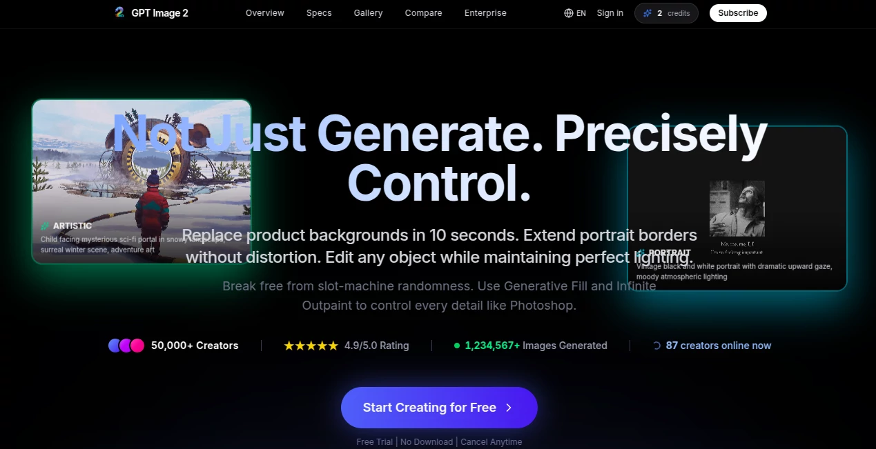 Screenshot of GPT Image 2 – An AI tool in the ,AI Text to Image ,AI Photo & Image Generator ,AI Art Generator ,AI Design Generator  category, showcasing its interface and key features.