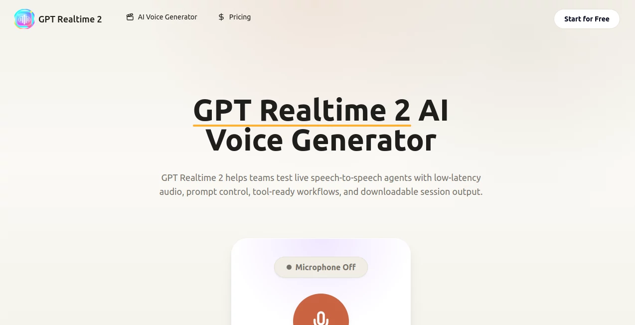Screenshot of Gpt Realtime 2 – An AI tool in the ,AI Customer Service Assistant ,AI Speech Recognition ,AI Speech Synthesis ,AI Voice Assistants  category, showcasing its interface and key features.
